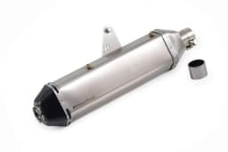 Powerage Slip-On Exhaust for Royal Enfield Himalayan 411 - Black and Brushed Steel image 3