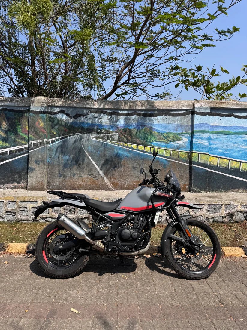 SS Motocorp Full System Exhaust for Royal Enfield Himalayan 450 | Stainless Steel Header + Carbon Fiber Tip Slip-On Performance Exhaust image 4