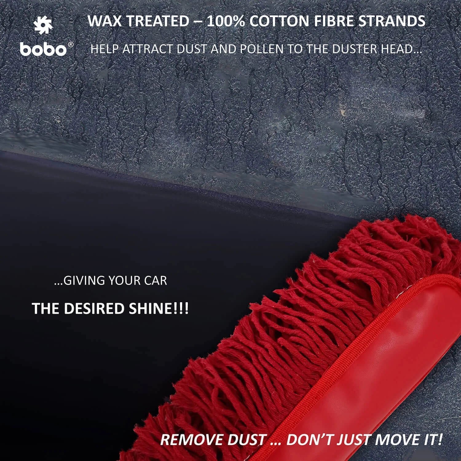 BOBO Car Duster – Premium Wax Treated Strands With Durable Solid Wood Handle – Includes Storage Cover — 2 image 5