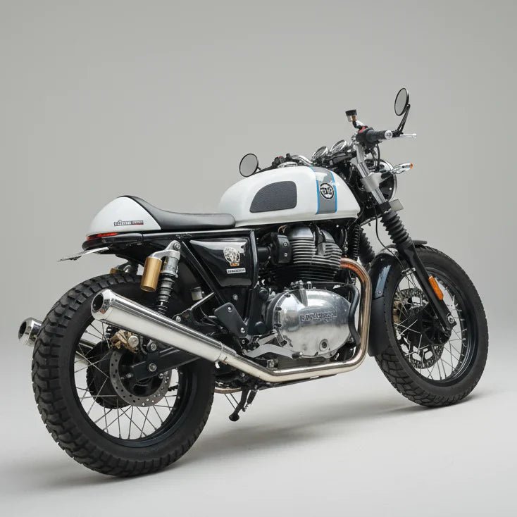 Barrel Exhaust-10 Bass Master Polish Slip-On Exhaust for Royal Enfield Interceptor 650 / Continental GT 650 | 304 Stainless Steel image 6