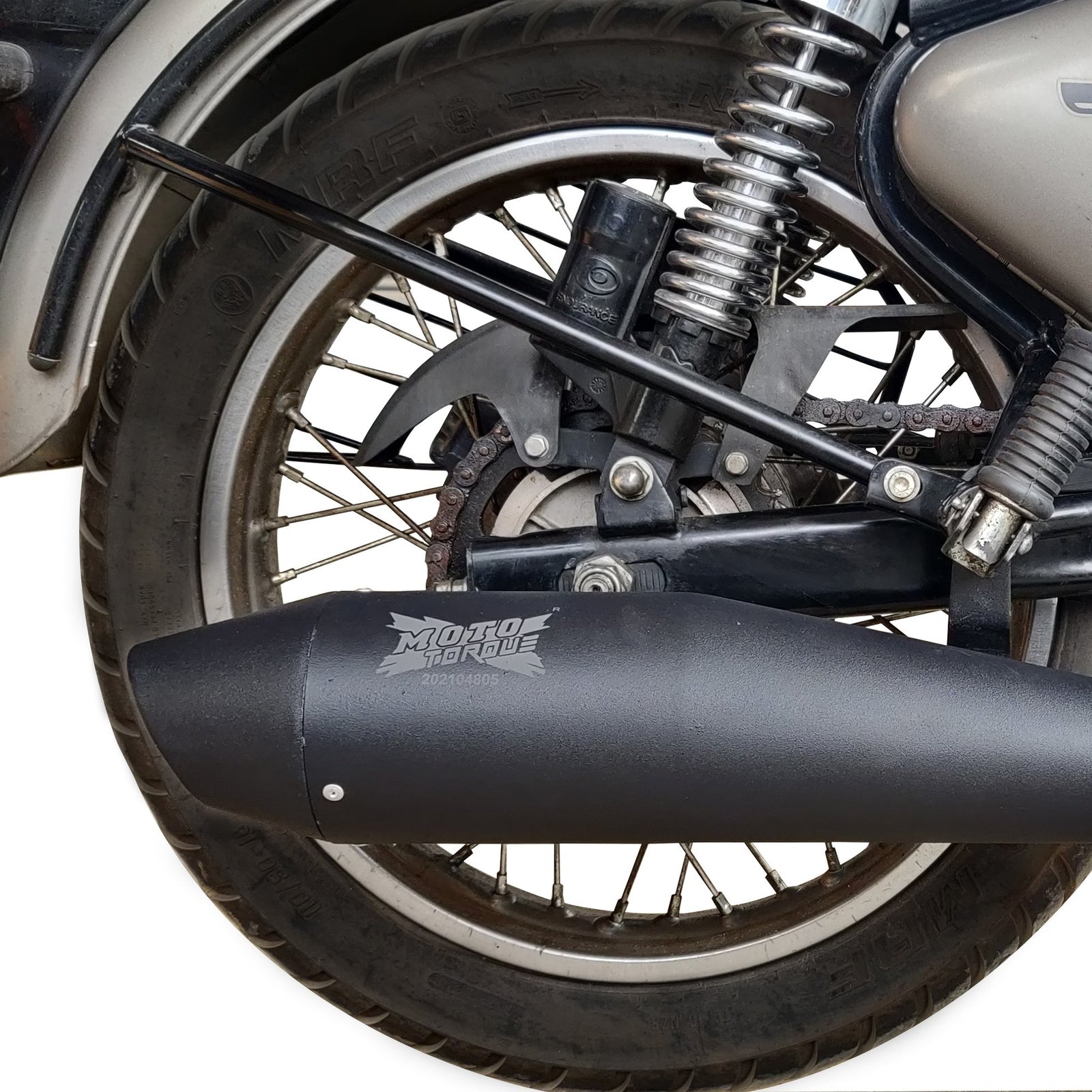 Moto Torque Dolphin Black Performance Exhaust for Royal Enfield – Universal UCE Slip-On Exhaust image 5