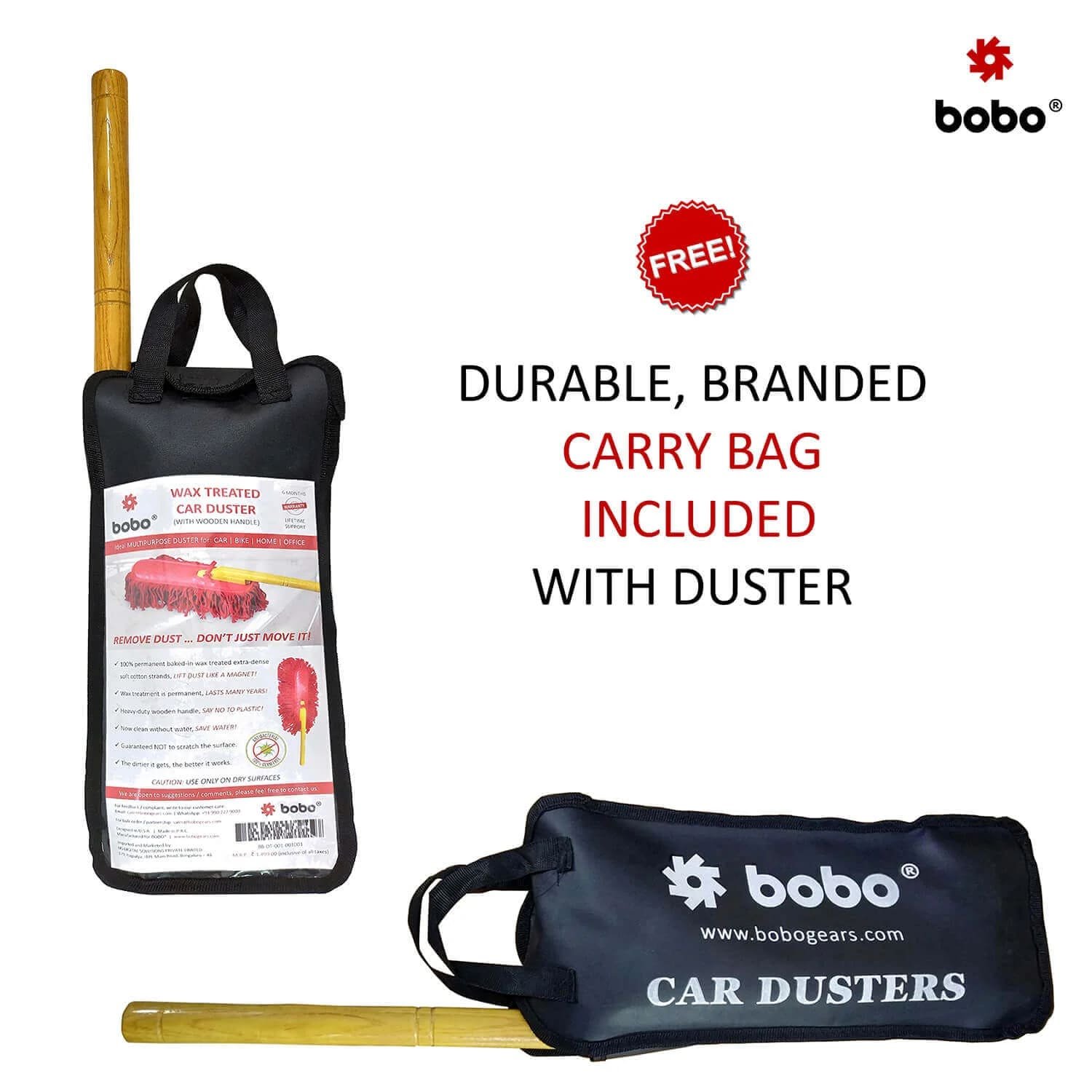BOBO Car Duster – Premium Wax Treated Strands With Durable Solid Wood Handle – Includes Storage Cover — 2 image 7