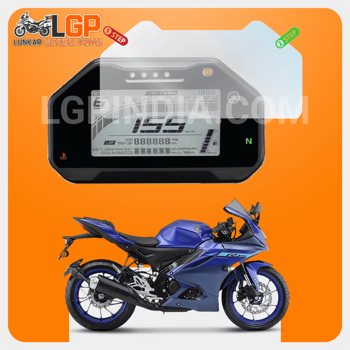 LGP SCREEN GUARD DISPLAY PROTECTOR YAMAHA — R15 V4 R1M ( 2025+) TFT COLORED METER image 16