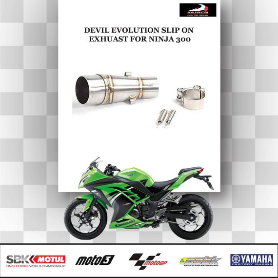 Devil Evolution Slip-On Exhaust with Link Pipe for Kawasaki Ninja 400 / Kawasaki Ninja 500 | Performance Racing Exhaust India image 3