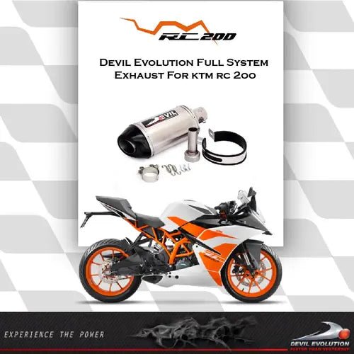 Devil Evolution Full Sports Exhaust System for KTM Duke 390 / KTM RC 390 (2017–2019 Non-BS6) | Performance Racing Exhaust India