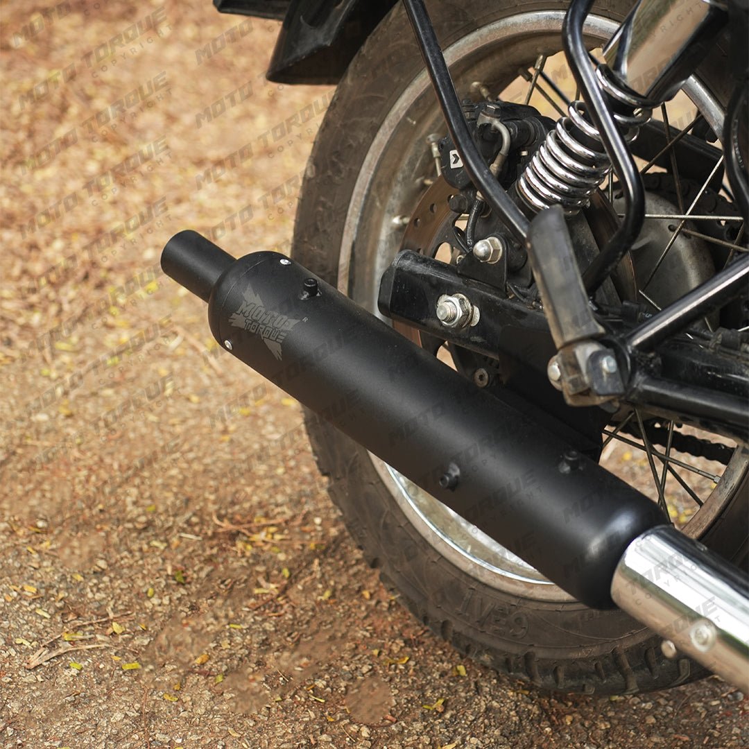 Moto Torque Replica Exhaust Black for Royal Enfield Classic 350 Reborn | Premium Black Performance Exhaust image 2